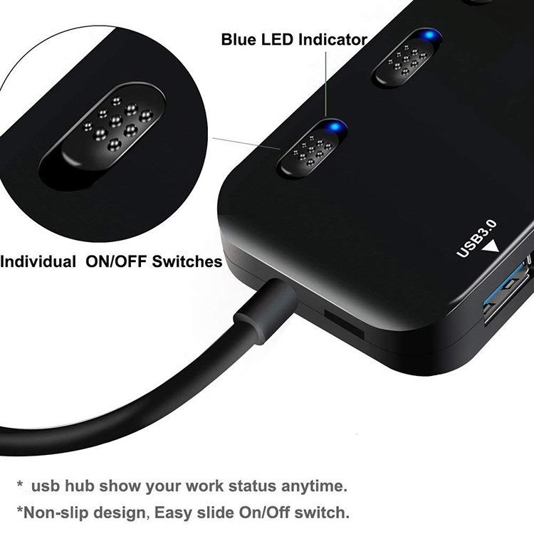 4-Port Usb 3.0 Hub With Switch