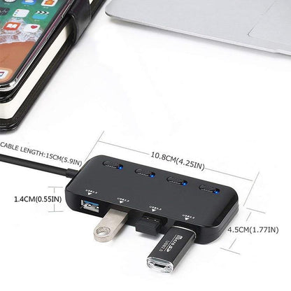 4-Port Usb 3.0 Hub With Switch