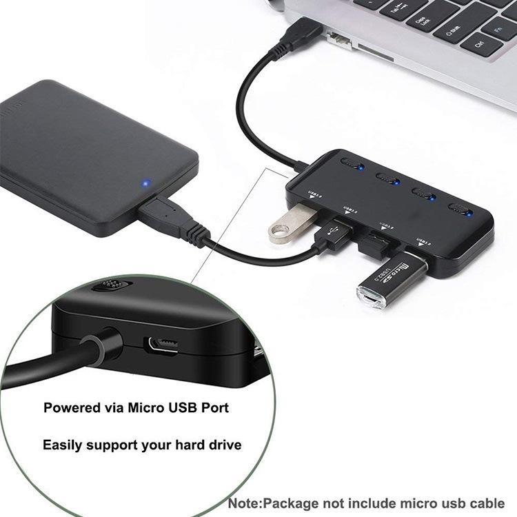 4-Port Usb 3.0 Hub With Switch