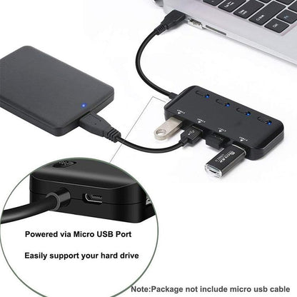 4-Port Usb 3.0 Hub With Switch