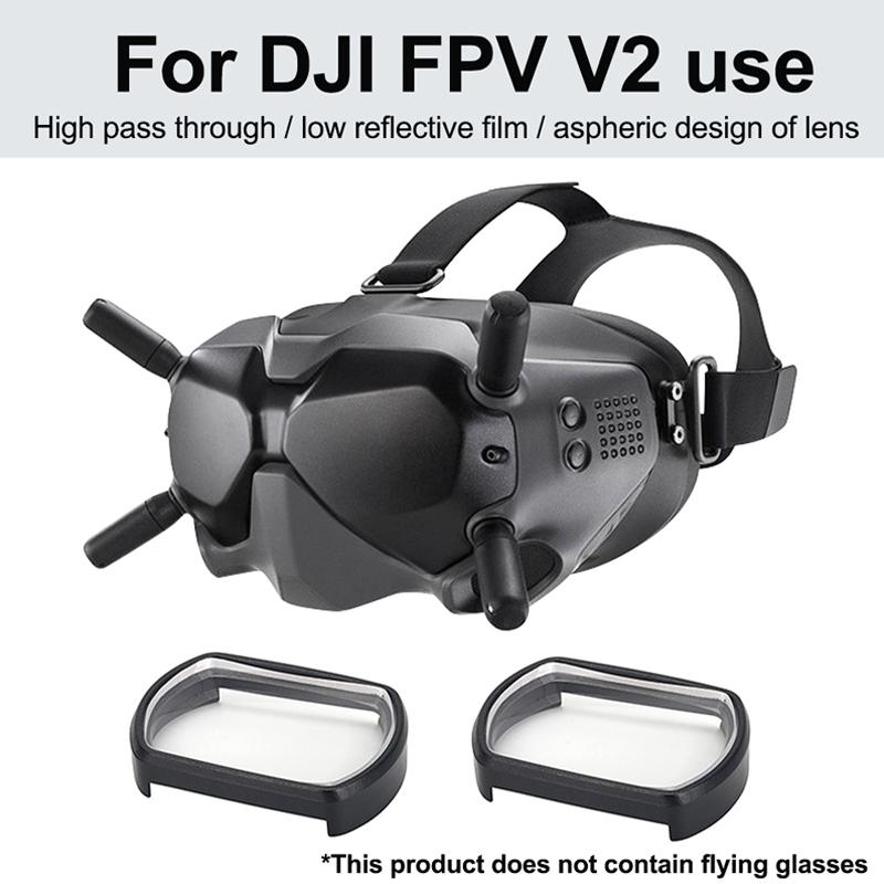2 Pcs Myopia Glasses Lens Vision Correction Aspherical Lens for Dji Fpv Goggles V2