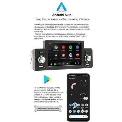 5 Inch Car Bluetooth Mp5 Inch Player - Phone Mirror Link Steering Wheel Control
