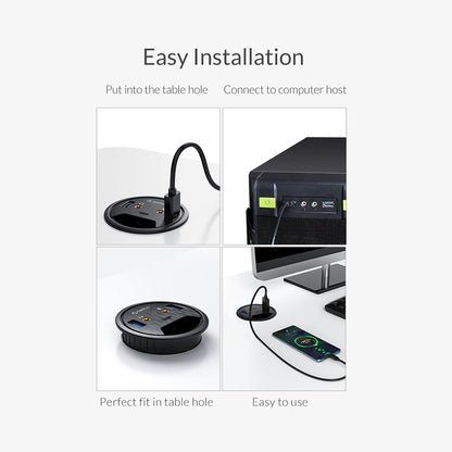 Multi-Function Desktop Power Grommet Hub