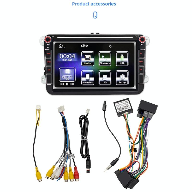 8 Inch Car Mp5 Audio Player Bluetooth / Fm / Sd / Aux / Mirrorlink For Volkswagen