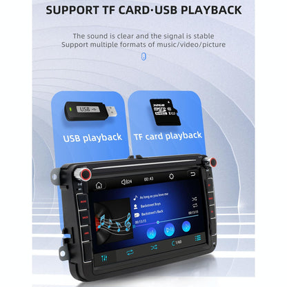 8 Inch Car Mp5 Audio Player Bluetooth / Fm / Sd / Aux / Mirrorlink For Volkswagen