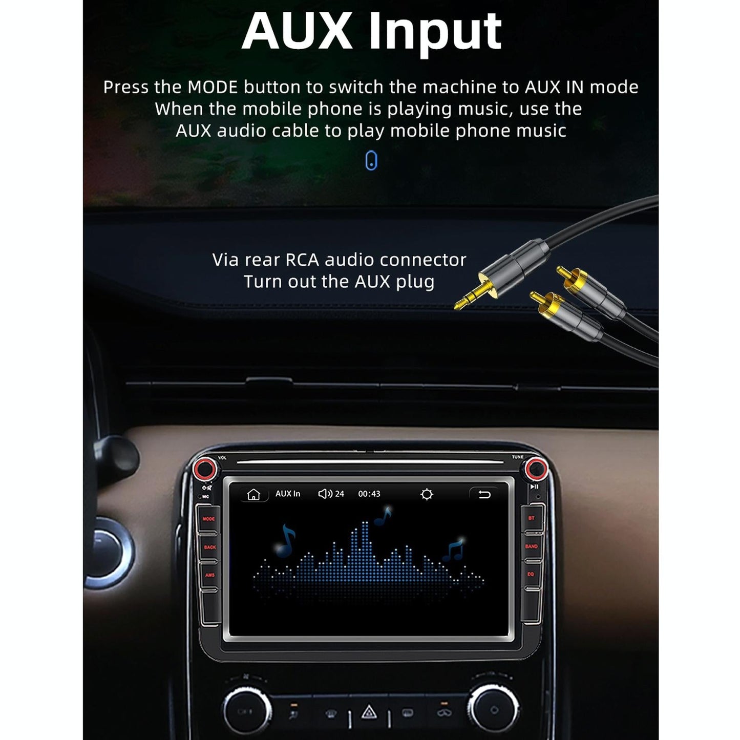 8 Inch Car Mp5 Audio Player Bluetooth / Fm / Sd / Aux / Mirrorlink For Volkswagen
