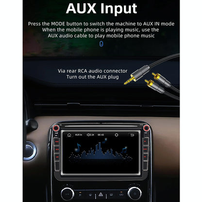 8 Inch Car Mp5 Audio Player Bluetooth / Fm / Sd / Aux / Mirrorlink For Volkswagen