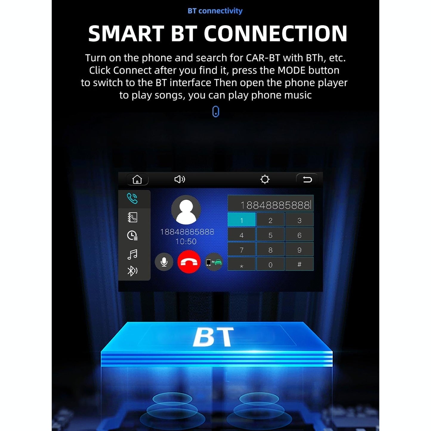8 Inch Car Mp5 Audio Player Bluetooth / Fm / Sd / Aux / Mirrorlink For Volkswagen