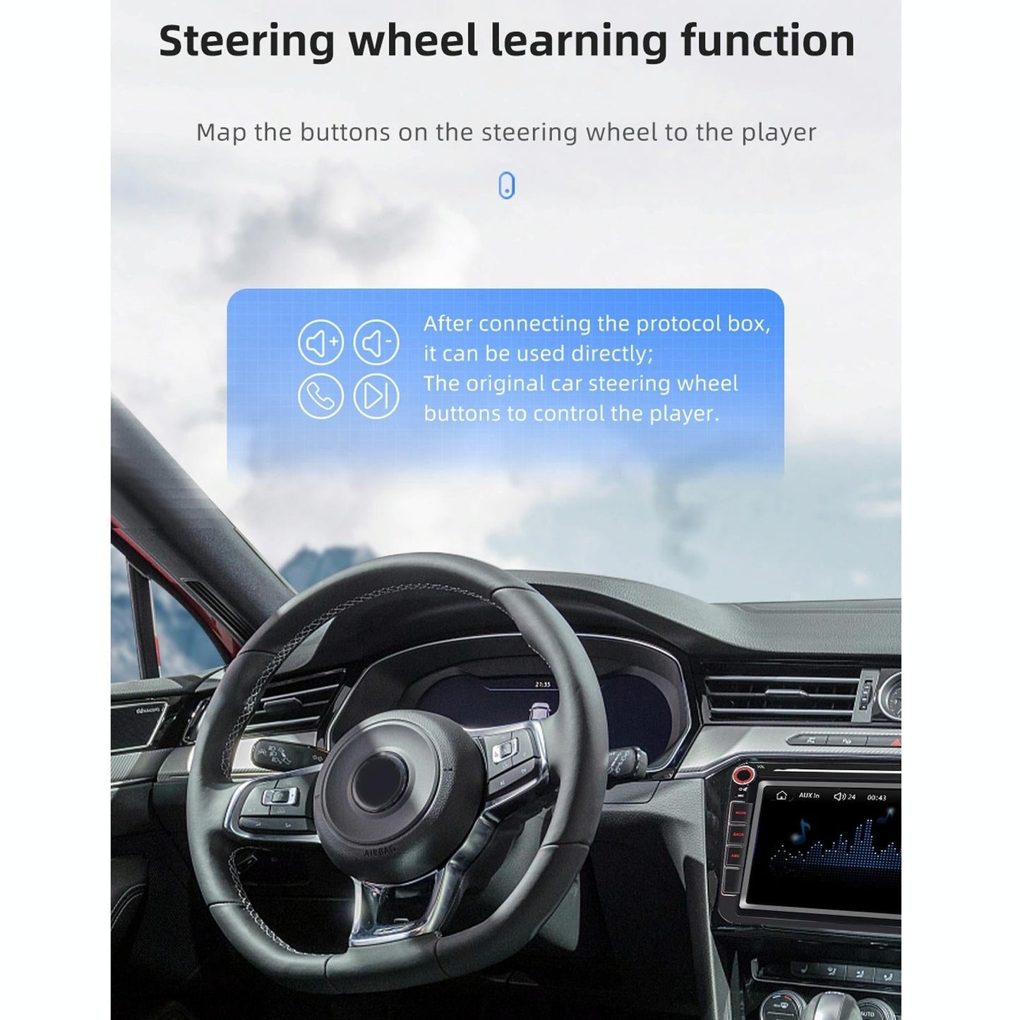 8 Inch Car Mp5 Audio Player Bluetooth / Fm / Sd / Aux / Mirrorlink For Volkswagen