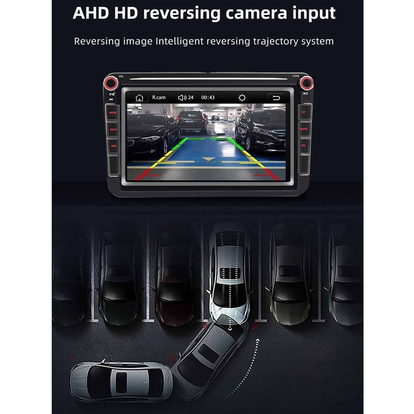 8 Inch Car Mp5 Audio Player Bluetooth / Fm / Sd / Aux / Mirrorlink For Volkswagen
