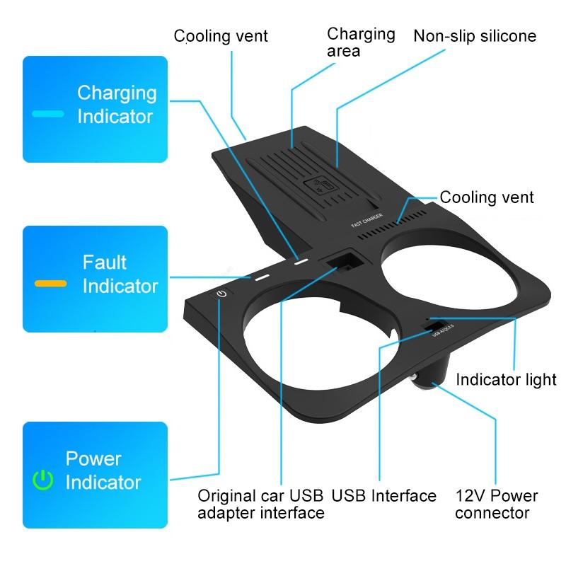 10w Wireless Charger for Bmw X6 2020-2022 - Qi Standard