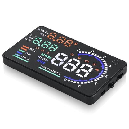Car Obdii Hud Warning System 5.5 Inch Display Fuel Consumption Speed Alarm Water Temp Fault Diagnosis