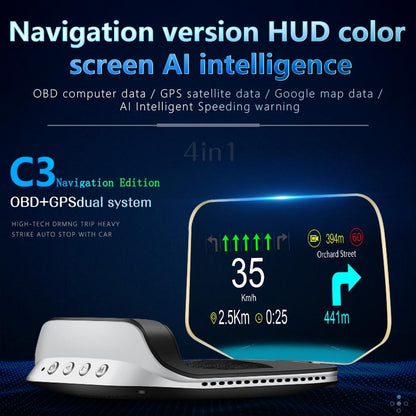 Car Head Up Display Hud Overspeed Temp Voltage Engine Failure Fatigue Reminder Navigation