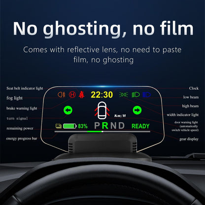 5.1 Inch Car Hud Display For Tesla Model 3 / Y Overspeed Alarm & Battery Percentage