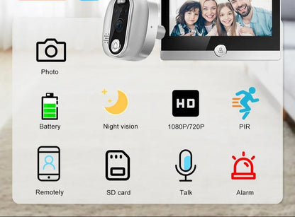 1080P Wifi Smart Doorbell With Motion Detection - 4.3 Inch Visual Display
