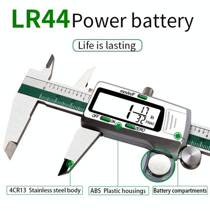 Digital Display Vernier Caliper - 0-150mm Stainless Steel - Green