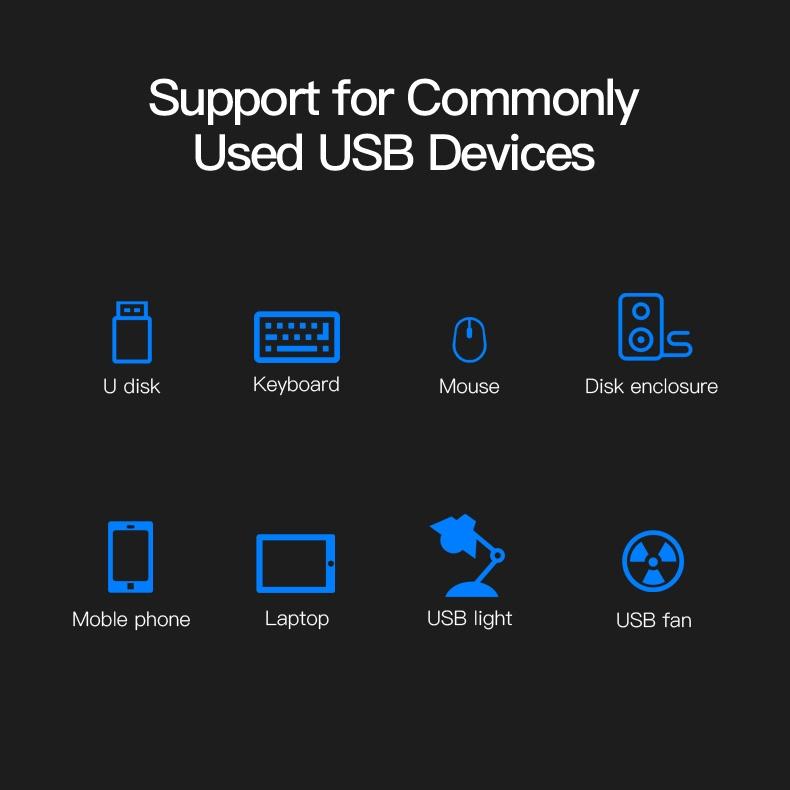 4-Port Usb 3.0 Hub With Individual Switches Black