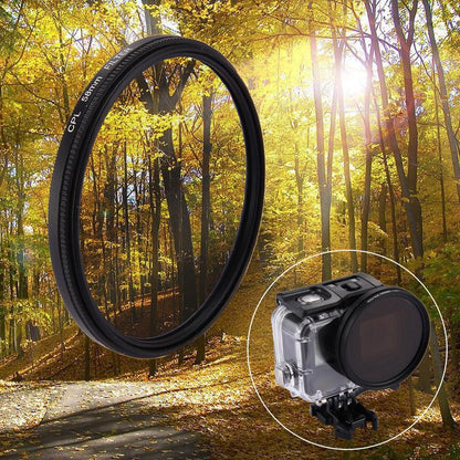 3-in-1 58mm Round Cpl Lens Filter for Gopro Hero7 / 6 / 5 with Cap