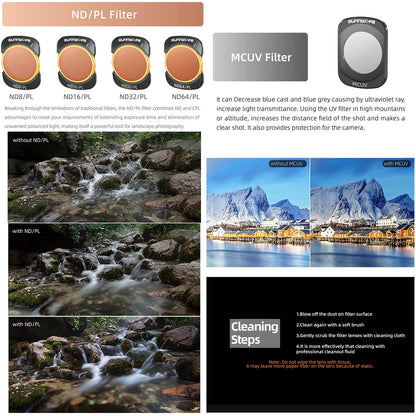 Sunnylife 3 In 1 Nd16 Camera Lens Filter For Dji Osmo Pocket No Gimbal Reset - Nd64