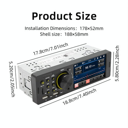 4.1 Inch Touch Screen Car Mp5 Player Fm & Bluetooth Tf Card Remote Control