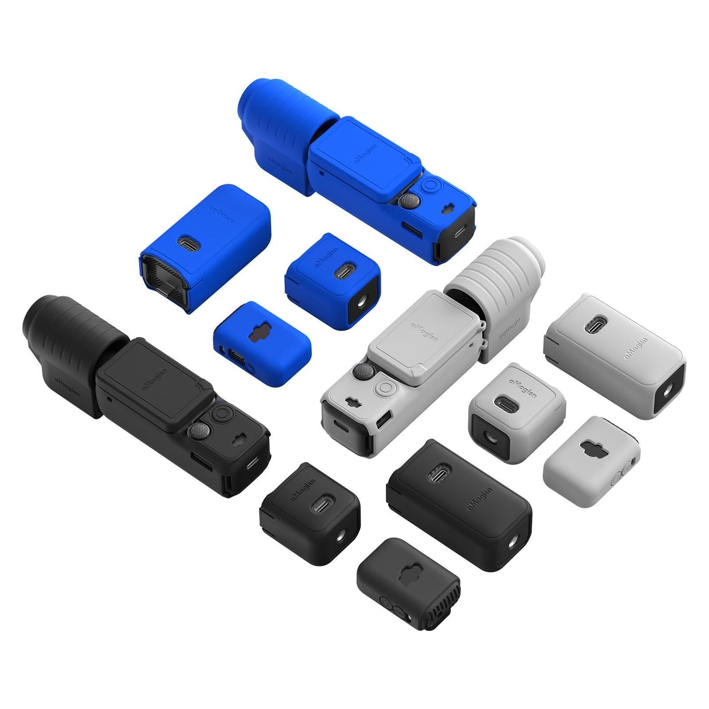 5-in-1 Silicone Case for Dji Pocket 3 Camera Accessories - 7 In 1 Gray
