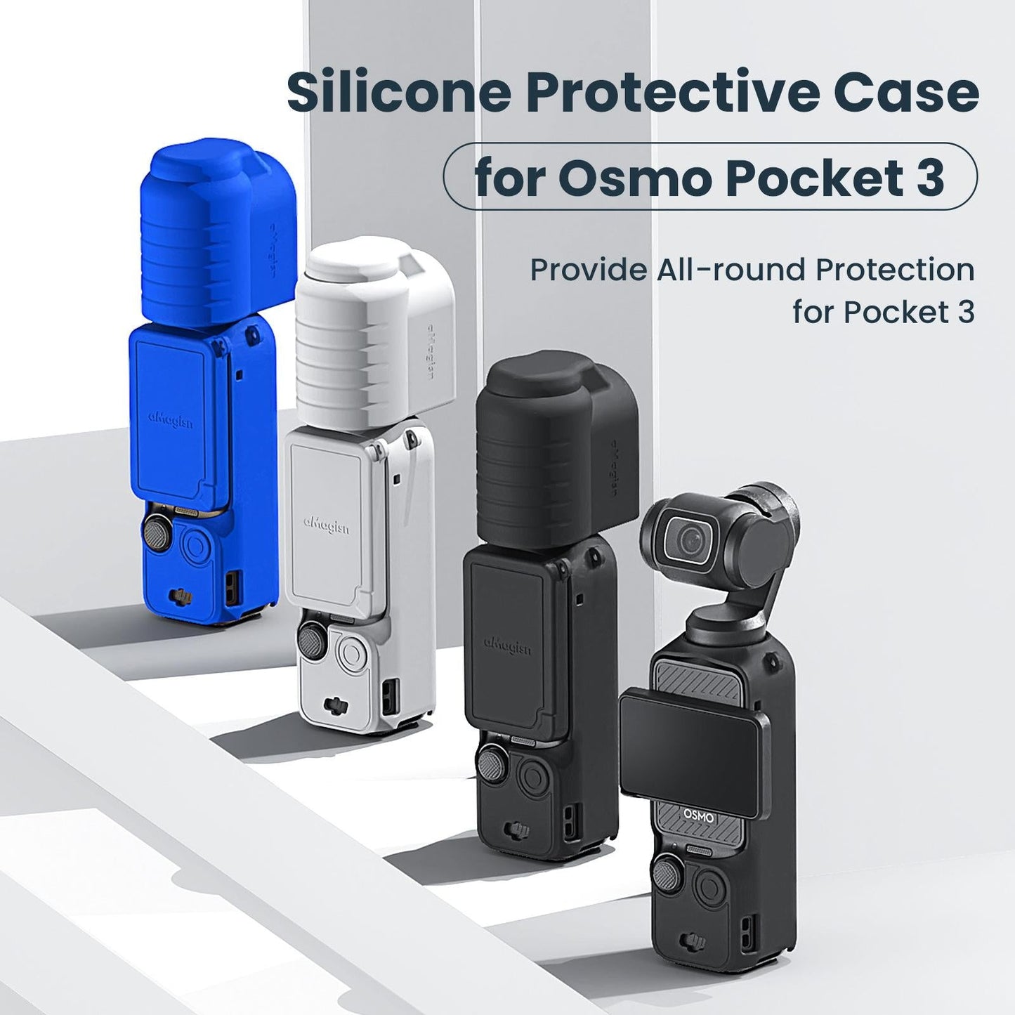 5-in-1 Silicone Case for Dji Pocket 3 Camera Accessories - 7 In 1 Gray