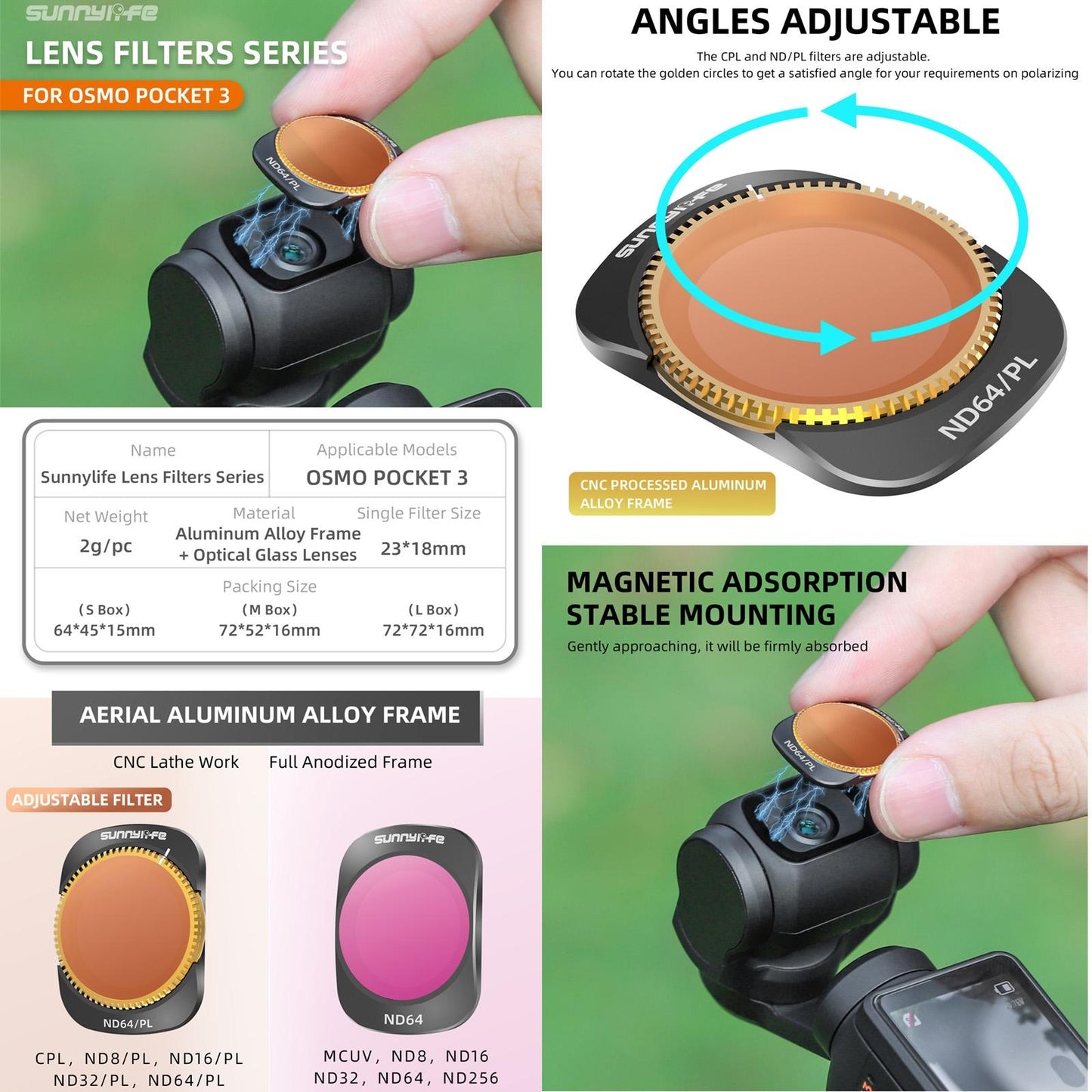 Dji Pocket 3 Camera Lens Filter - Nd256