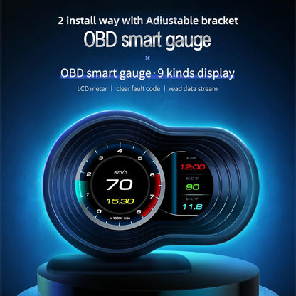 Car Hud Display Speed Water Temp Voltag