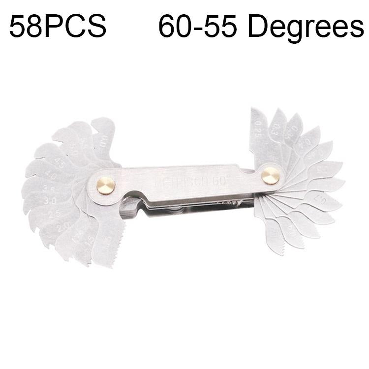 Stainless Steel Thread Gauge - 58 Pcs Metric & British 60 Degree & 55 Degree