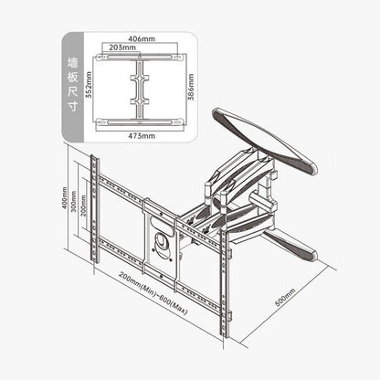 Swivel Tv Wall Mount for 55-85 Led / Lcd - All-moving Cantilever Design