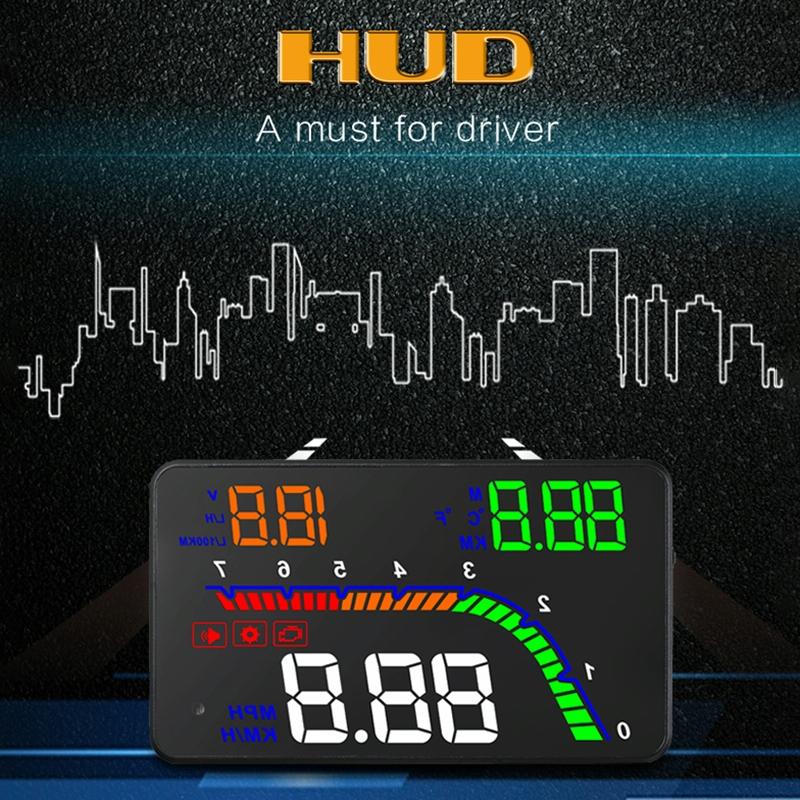 4 Inch Obd2 Head Up Display Car Speed Revolving Speed Fuel Consumption Fault Code Detection & Elimination