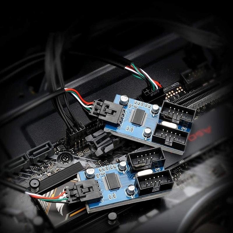 9-Pin Usb2.0 Hub Adapter 4-Way Splitter