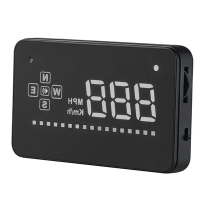3.5 Inch Gps Car Hud Speed Alarm Compass Km / Miles Black
