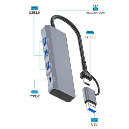Usb / Type-C Hub Adapter 3 Usb 3.0 + Type-C Ports