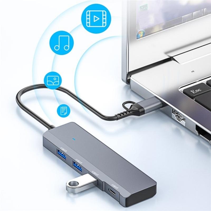 Usb / Type-C Hub Adapter 3 Usb 3.0 + Type-C Ports