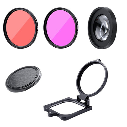 Hero8 Diving Lens Filter Kit with Macro Lens and Waterproof Housing