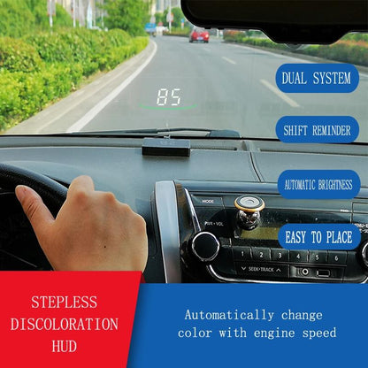 Car Hud Display Water Temp Per Hour Color Changing Light