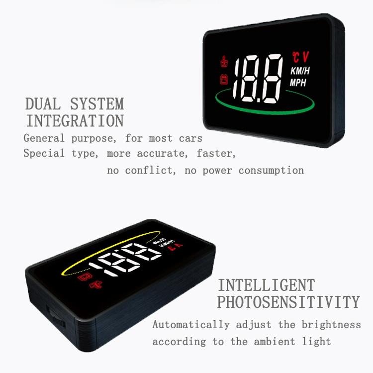 Car Hud Display Water Temp Per Hour Color Changing Light