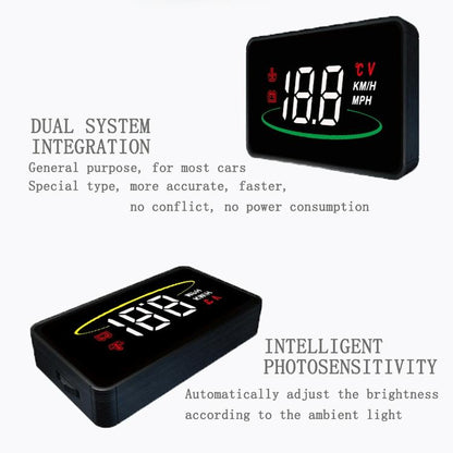 Car Hud Display Water Temp Per Hour Color Changing Light