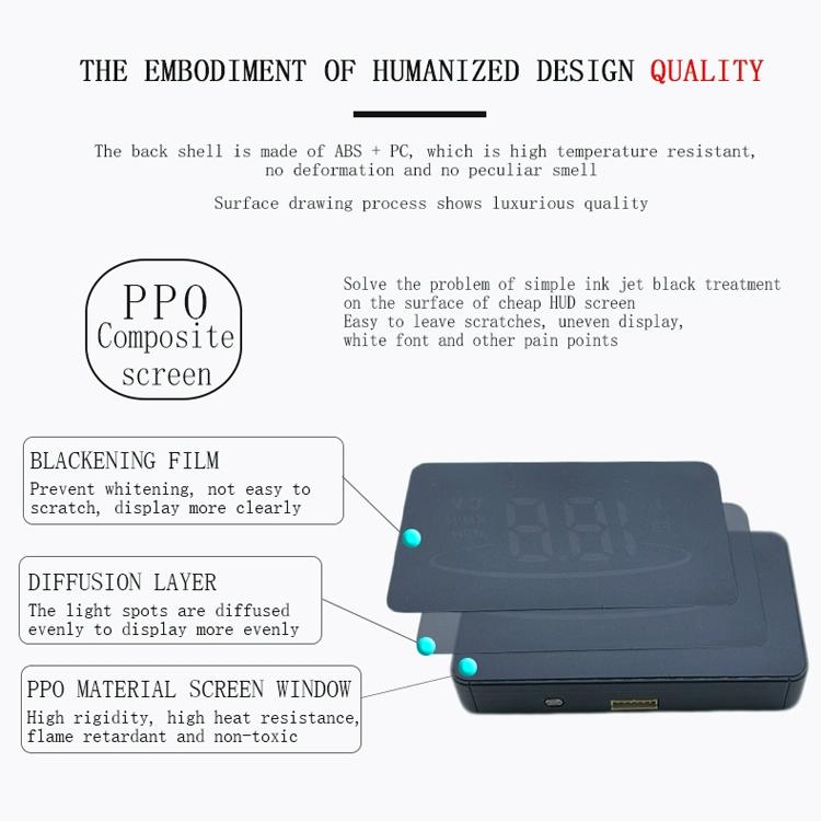 Car Hud Display Water Temp Per Hour Color Changing Light