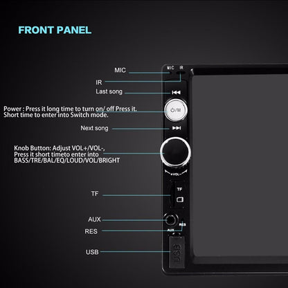 7 Inch Car Bluetooth Radio Receiver Mp5 Player Fm / Usb / Tf 7010B