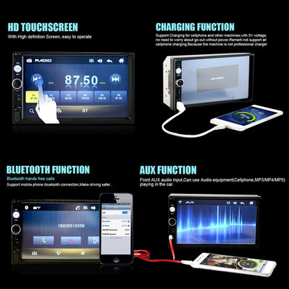 7 Inch Car Bluetooth Radio Receiver Mp5 Player Fm / Usb / Tf 7010B