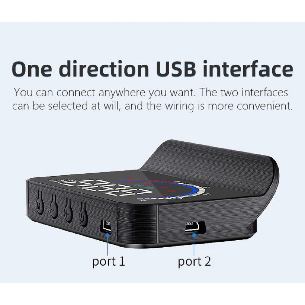 Hud Car Display Overspeed Speed Temp Alarm Obd2 + Gps