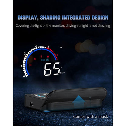 Hud Car Display Overspeed Speed Temp Alarm Obd2 + Gps