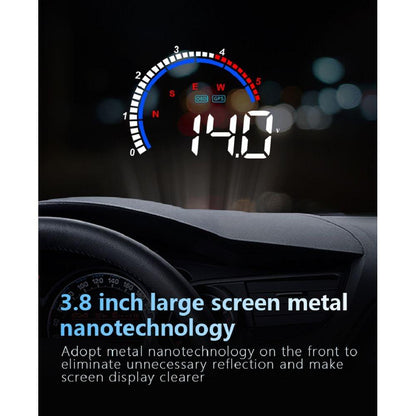 Hud Car Display Overspeed Speed Temp Alarm Obd2 + Gps