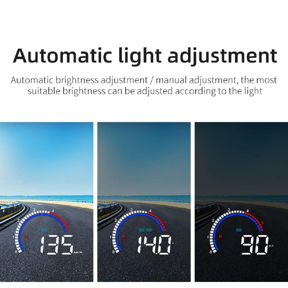 Hud Car Display Overspeed Speed Temp Alarm Obd2 + Gps