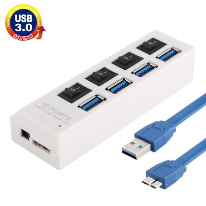 4-Port Usb 3.0 Hub 5Gbps Speed Plug & Play 1Tb Support - Black