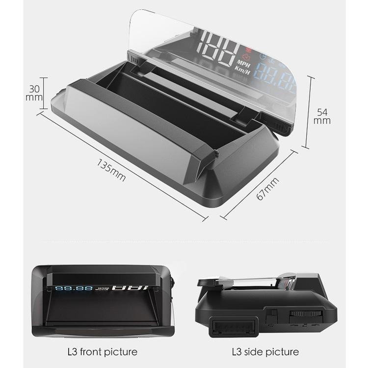 Car Obd2 Hud Display L3 Digital Head Up Screen