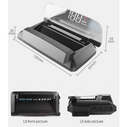 Car Obd2 Hud Display L3 Digital Head Up Screen