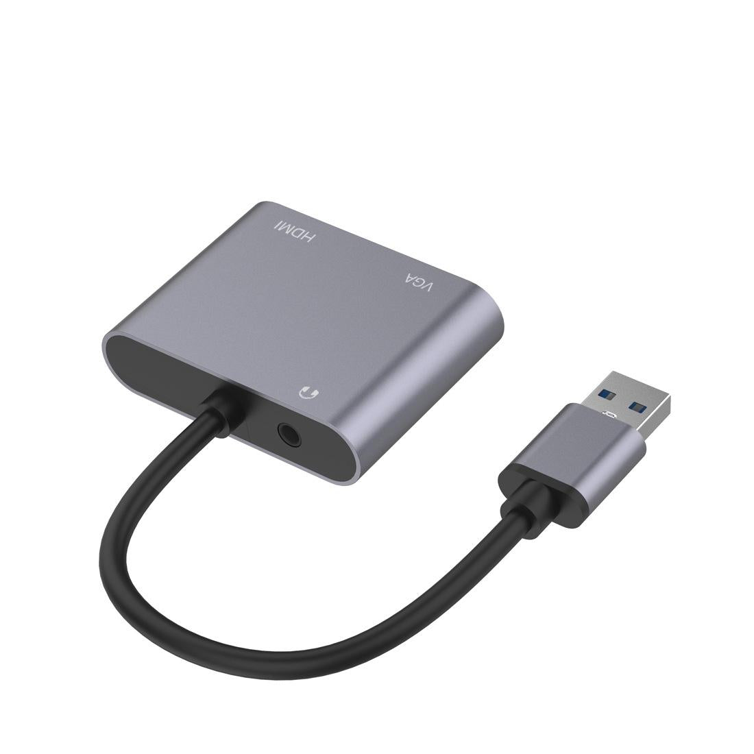 Usb To Hdmi / Vga / Audio Adapter 3-In-1 Hub
